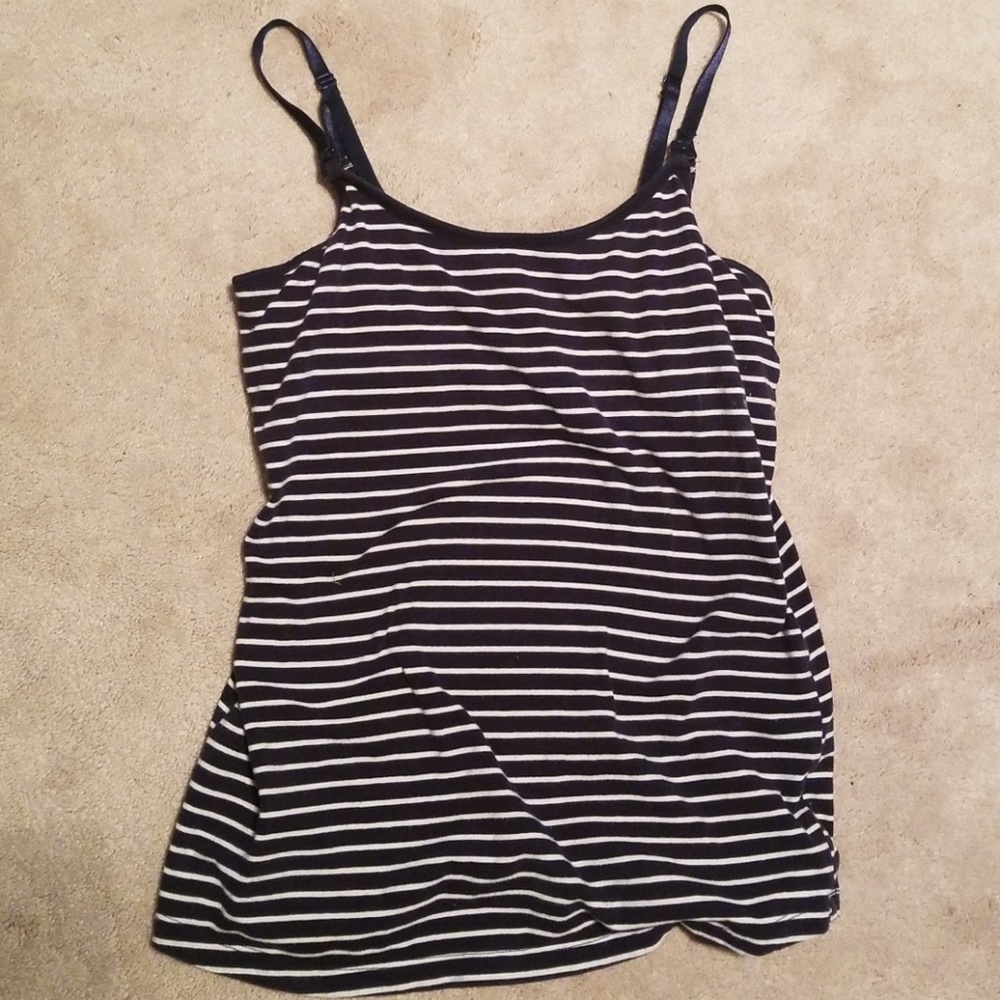 Navy and White Striped Nursing Cami